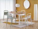 Stół rozkładany RINGO 102x102 - 142 cm dąb craft / biały MDF do jadalni