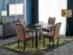 Stół rozkładany RINGO 102x102 - 142 cm czarny MDF do jadalni