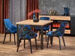 Stół rozkładany TIAGO KWADRAT 90x90 - 125 cm dąb craft / czarny MDF do jadalni