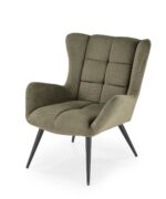 Fotel wypoczynkowy BYRON 75 cm oliwkowy do salonu