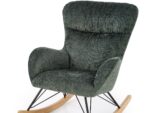Fotel bujany CASTRO 77 cm zielony z funkcją bujania do salonu