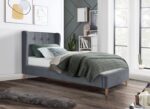 Łóżko tapicerowane ESTELLA 90 cm 90x200 cm popielaty velvet do sypialni
