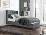 Łóżko tapicerowane ESTELLA 90 cm 90x200 cm popielaty velvet do sypialni