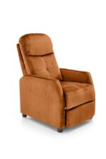 Fotel rozkładany FELIPE 2 64 cm cynamonowy velvet z funkcją relax do salonu