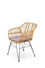 Krzesło K541 rattan syntetyczny naturalny / popielaty do jadalni