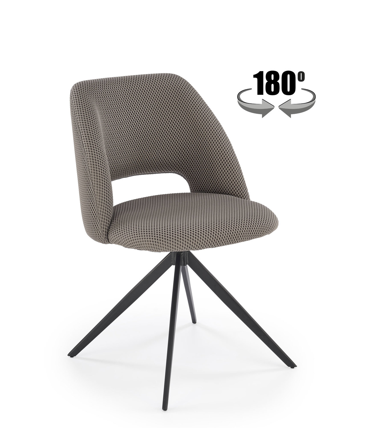 product-5220-1.jpg Krzesło K546 obrotowe 180 stopni tapicerowane popielaty do jadalni - obrazek 1