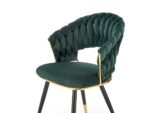Krzesło K551 tapicerowane velvet ciemny zielony / złoty do jadalni