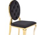 Krzesło K556 tapicerowane velvet czarny / złoty do jadalni
