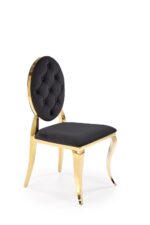 Krzesło K556 tapicerowane velvet czarny / złoty do jadalni