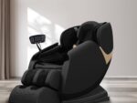 Fotel masujący SOLARIA z masażem 72 cm czarny eco skóra do wnętrza