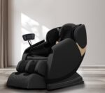 Fotel masujący SOLARIA z masażem 72 cm czarny eco skóra do wnętrza