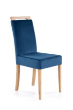 Krzesło CLARION 42 cm granatowy / miodowy zestaw 2 szt do jadalni