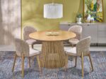 Stół rozkładany FARGO 120x120 - 210 cm naturalny MDF do jadalni