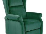 Fotel rozkładany AGUSTIN 2 75 cm ciemny zielony velvet BLUVEL z funkcją relax