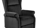 Fotel rozkładany AGUSTIN 2 75 cm czarny velvet BLUVEL z funkcją relax