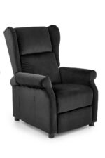 Fotel rozkładany AGUSTIN 2 75 cm czarny velvet BLUVEL z funkcją relax