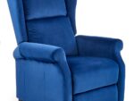Fotel rozkładany AGUSTIN 2 75 cm granatowy velvet BLUVEL z funkcją relax