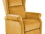 Fotel rozkładany AGUSTIN 2 75 cm musztardowy velvet BLUVEL z funkcją relax