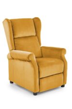 Fotel rozkładany AGUSTIN 2 75 cm musztardowy velvet BLUVEL z funkcją relax