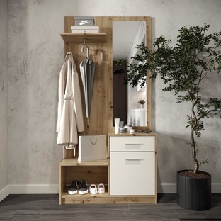 Zestaw do przedpokoju PERGO 90 cm dąb artisan / kaszmir do przedpokoju