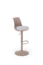 Krzesło barowe H127 40 cm cappuccino / popielaty zestaw 2 szt do kuchni i jadalni