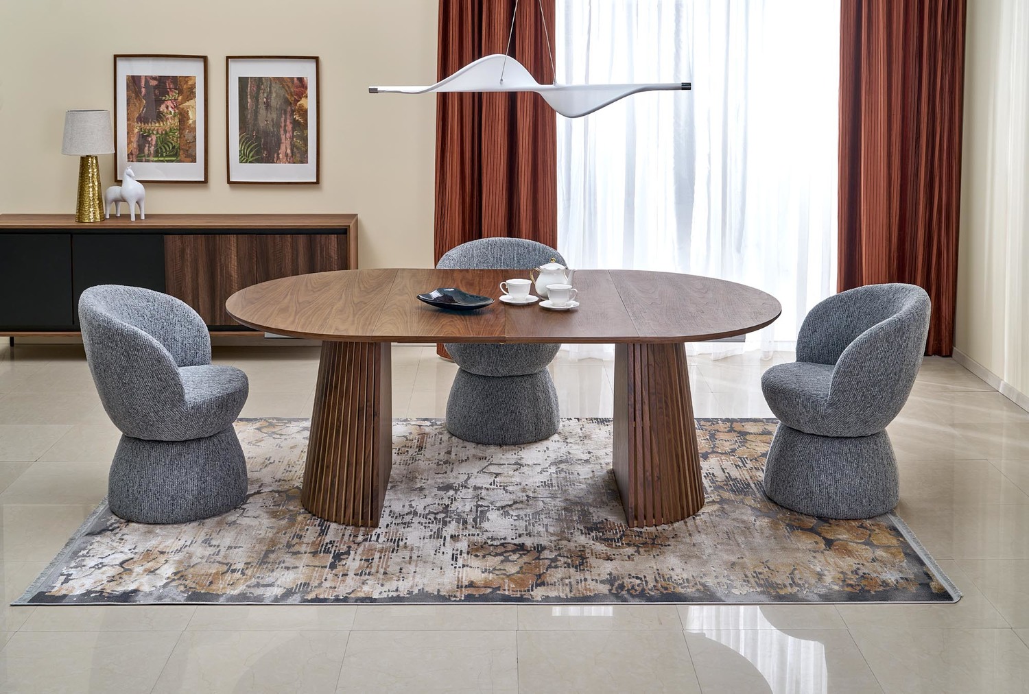 product-6187-1.jpg Stół rozkładany FARGO 120x120 - 210 cm orzechowy / orzech MDF do jadalni - obrazek 1