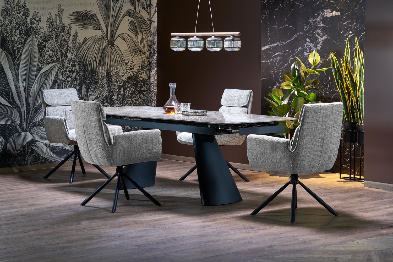 product-6199-1.jpg Stół rozkładany VINCE 90x180 - 238 cm brązowy / czarny do jadalni - obrazek 1