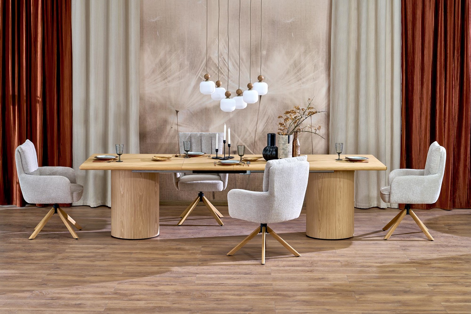 product-6201-1.jpg Stół rozkładany EVEREST 100x200 - 300 cm dąb naturalny MDF do jadalni - obrazek 1