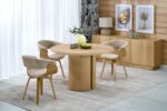 Stół rozkładany GARIBALDI 120x120 - 200 cm dąb naturalny MDF do jadalni