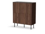Komoda SOLANO KM-2 100 cm czarny / orzech MDF do salonu lub sypialni