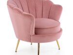 Fotel wypoczynkowy AMORINITO 81 cm różowy velvet do salonu