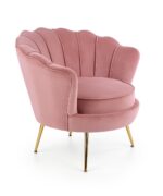 Fotel wypoczynkowy AMORINITO 81 cm różowy velvet do salonu