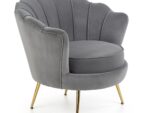Fotel wypoczynkowy AMORINITO 81 cm popielaty velvet do salonu