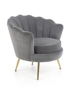 Fotel wypoczynkowy AMORINITO 81 cm popielaty velvet do salonu