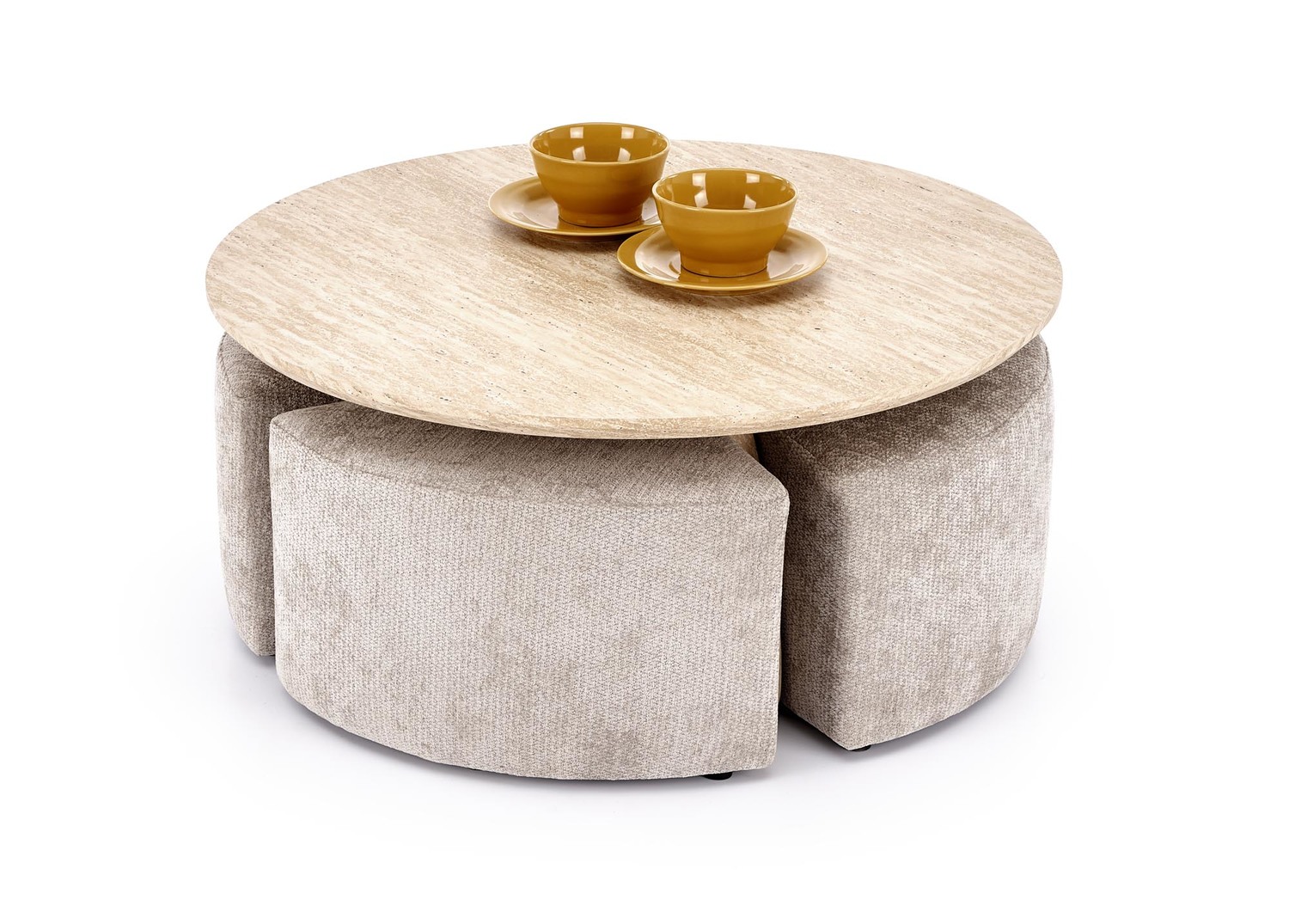 product-6496-1.jpg Ława NUGAT 80x80 cm jasny popielaty / trawertyn / beżowy MDF do salonu - obrazek 1
