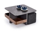 Ława VICKER 70x70 cm ciemny popielaty / czarny / orzech MDF do salonu