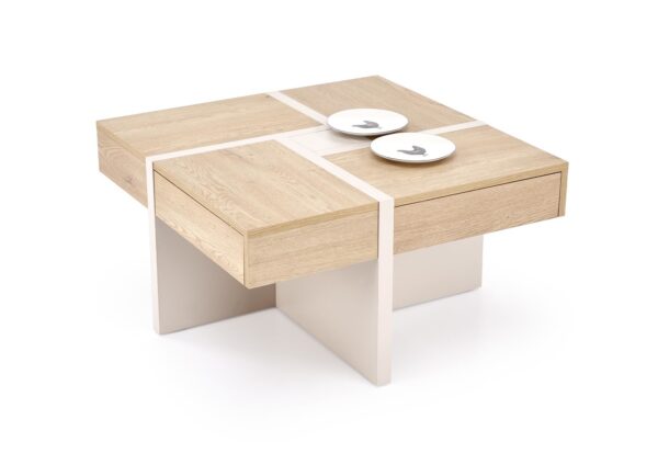 Ława SEVILLA S 80x80 cm dąb cremona / kaszmir do salonu