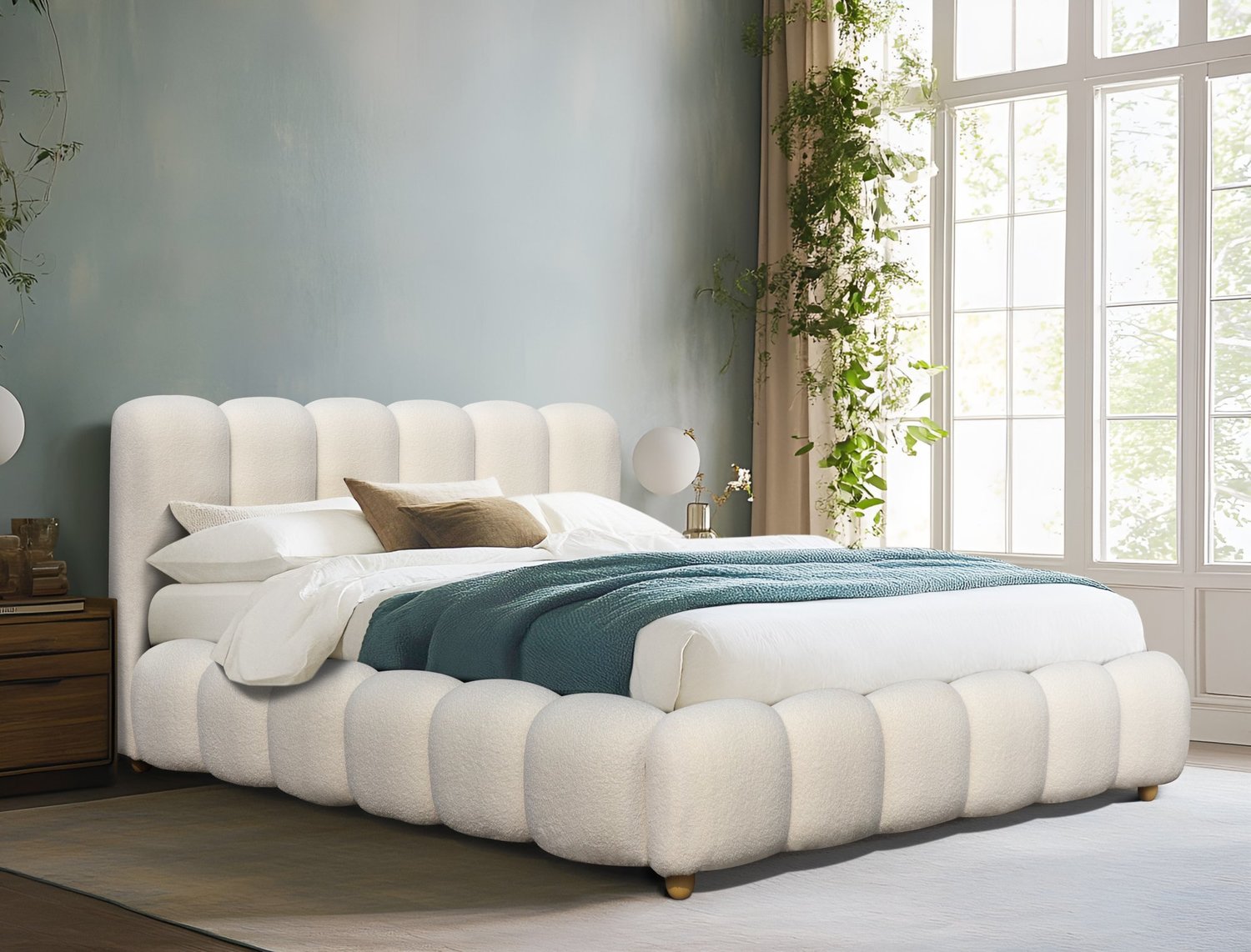 product-6513-1.jpg Łóżko podwójne BRISA 160 160x200 cm kremowy / biały do sypialni - obrazek 1