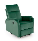 Fotel wypoczynkowy CROCUS elektrycznie rozkładany 77 cm ciemny zielony velvet do salonu