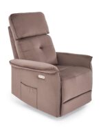 Fotel rozkładany SEMIR z USB 80 cm mokka velvet do salonu