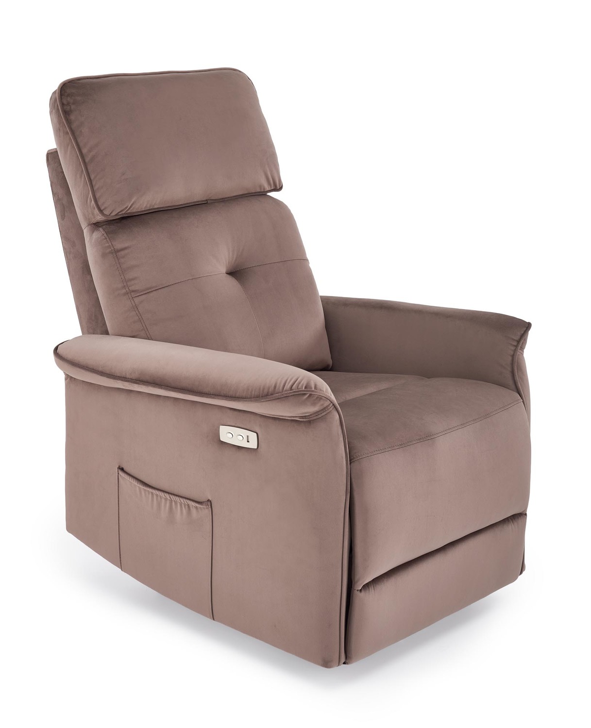 product-6575-1.jpg Fotel rozkładany SEMIR z USB 80 cm mokka velvet do salonu - obrazek 1