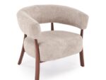 Fotel wypoczynkowy UDON 80 cm cappuccino / orzech do salonu
