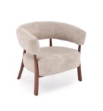 Fotel wypoczynkowy UDON 80 cm cappuccino / orzech do salonu