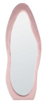 Lustro FRIGOLA stojące lub ścienne 60 cm jasny różowy do sypialni lub przedpokoju
