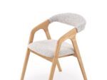 Krzesło BUENO 52 cm jasny popielaty / dąb naturalny zestaw 2 szt do jadalni