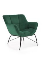 Fotel wypoczynkowy BELTON 74 cm zielony velvet do salonu
