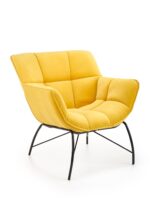 Fotel wypoczynkowy BELTON 74 cm żółty velvet do salonu