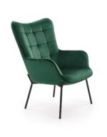 Fotel wypoczynkowy CASTEL 71 cm zielony velvet do salonu