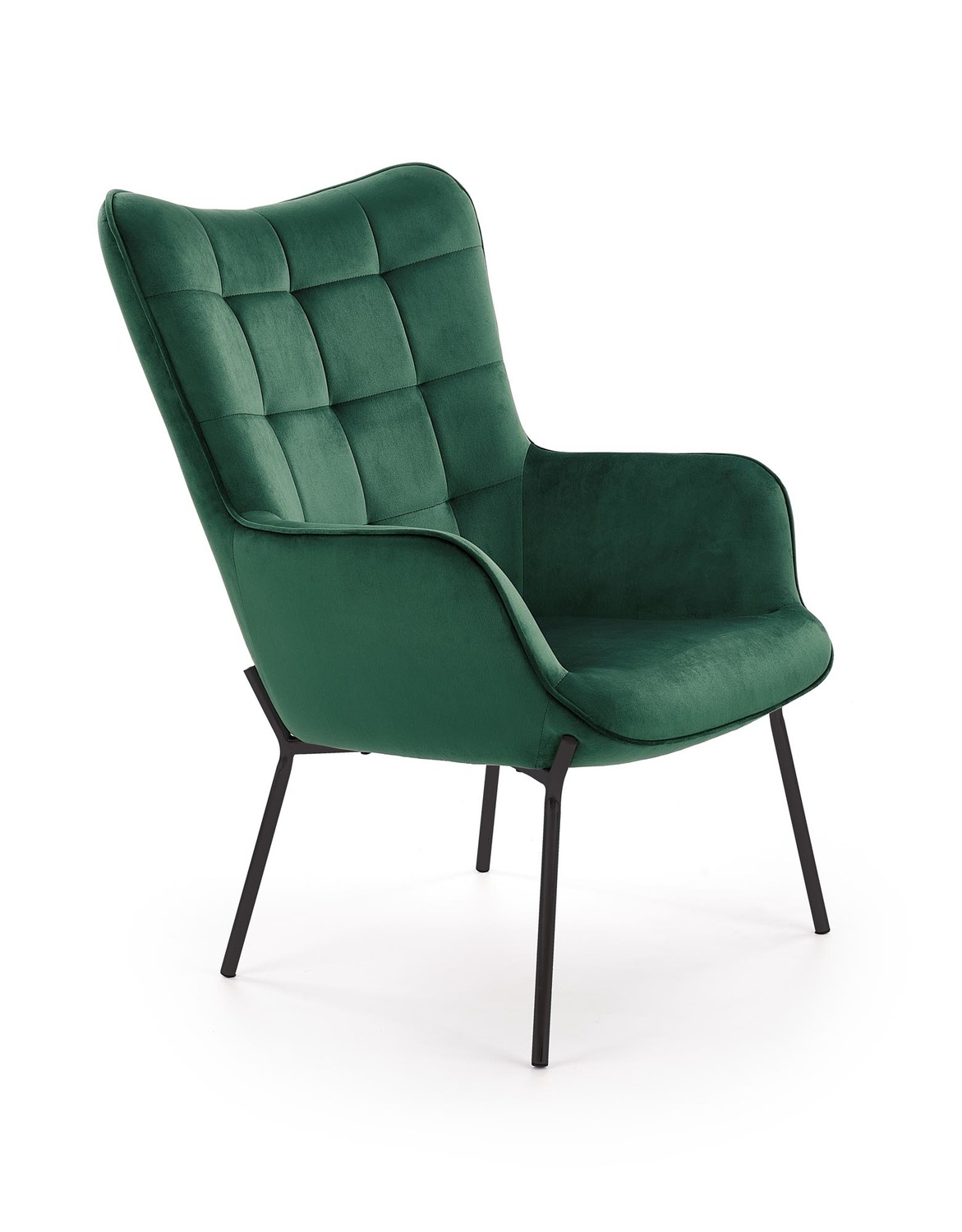 product-843-1.jpg Fotel wypoczynkowy CASTEL 71 cm zielony velvet do salonu - obrazek 1