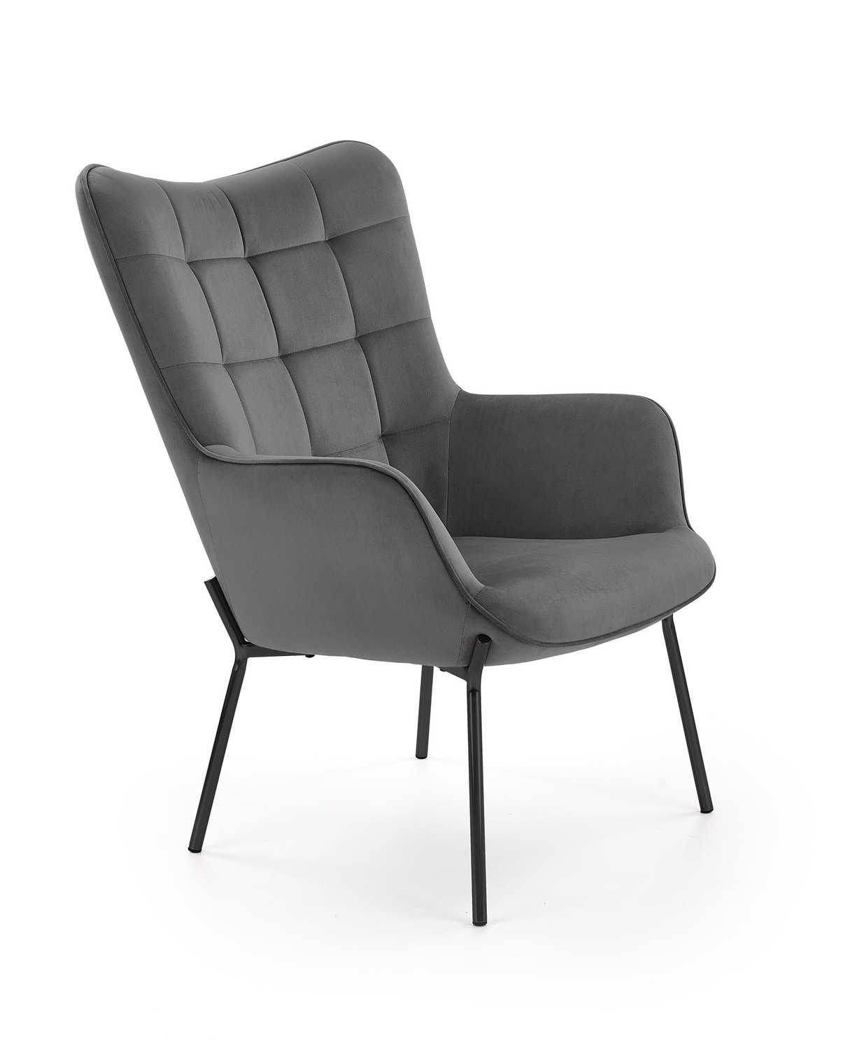 product-846-1.jpg Fotel wypoczynkowy CASTEL 71 cm popielaty velvet do salonu - obrazek 1